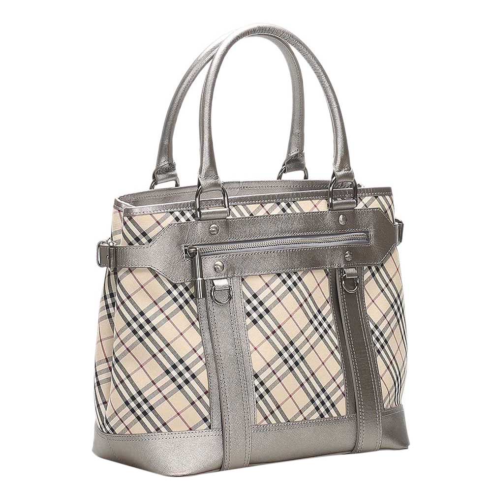 

Burberry Gray Nova Check Canvas And Leather Tote, Multicolor