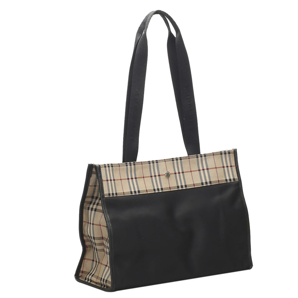 

Burberry Black House Check Nylon Tote Bag