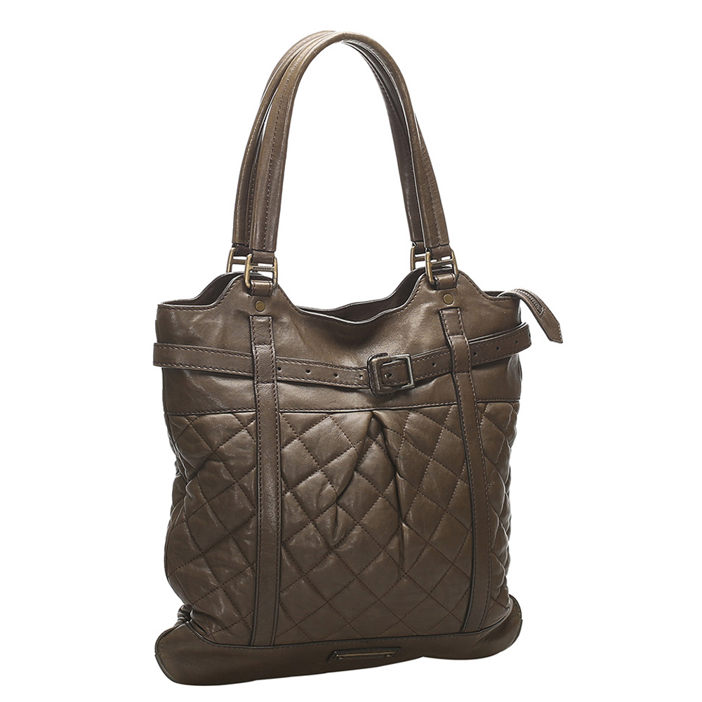 

Burberry Brown Quilted Lambskin Leather Tote