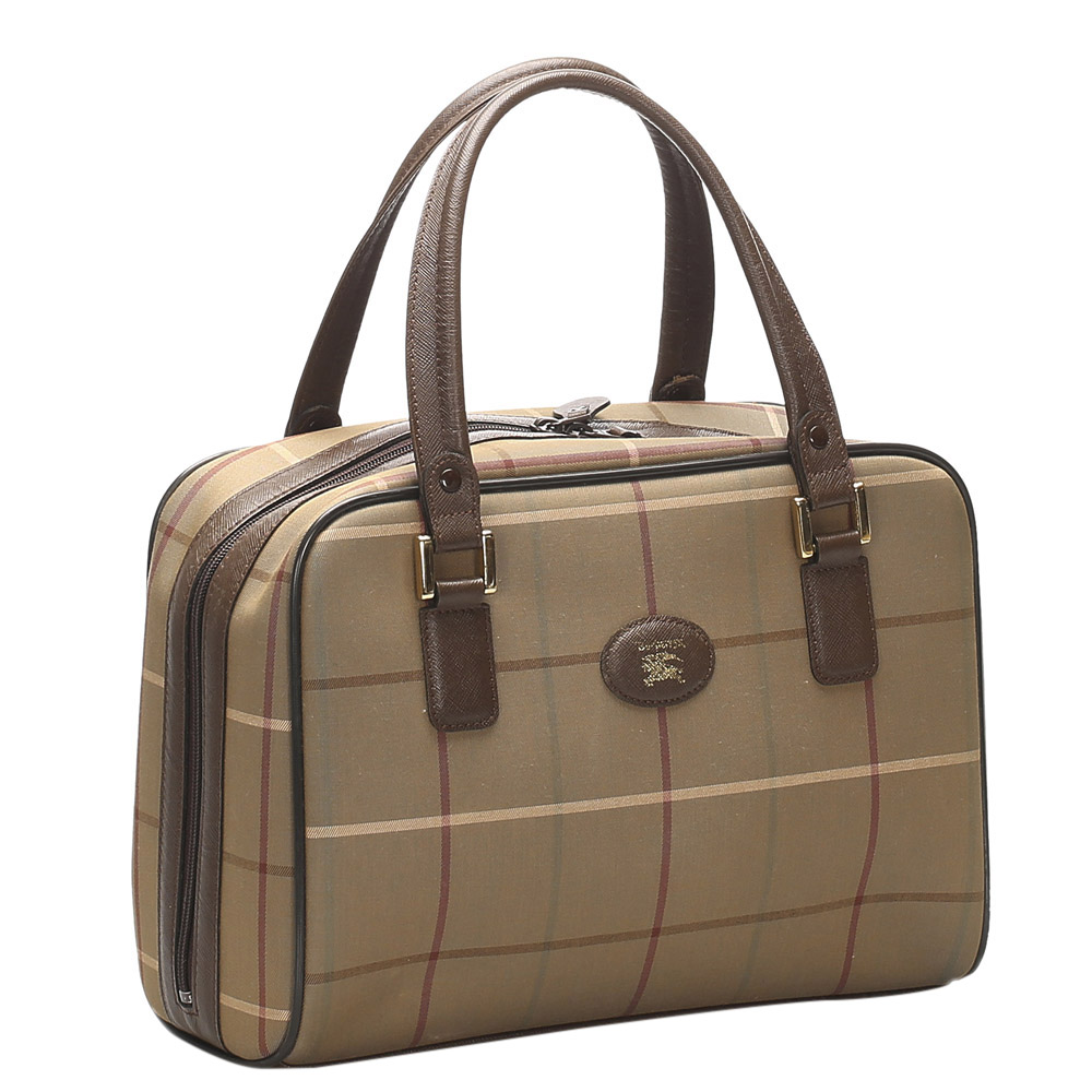 

Burberry Brown/Multicolor Plaid Canvas Boston Bag