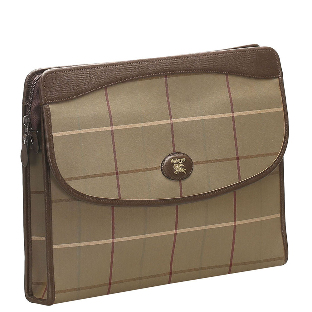 

Burberry Brown Canvas Clutch Bag, Beige