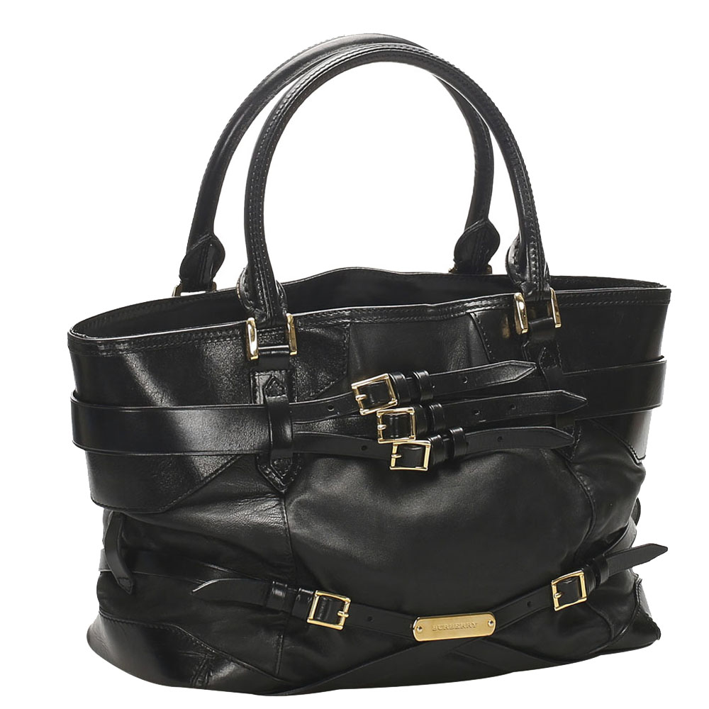 

Burberry Black Leather Bridle Lynher Medium Tote Bag