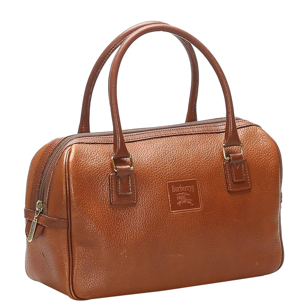 

Burberry Brown Leather Boston Bag