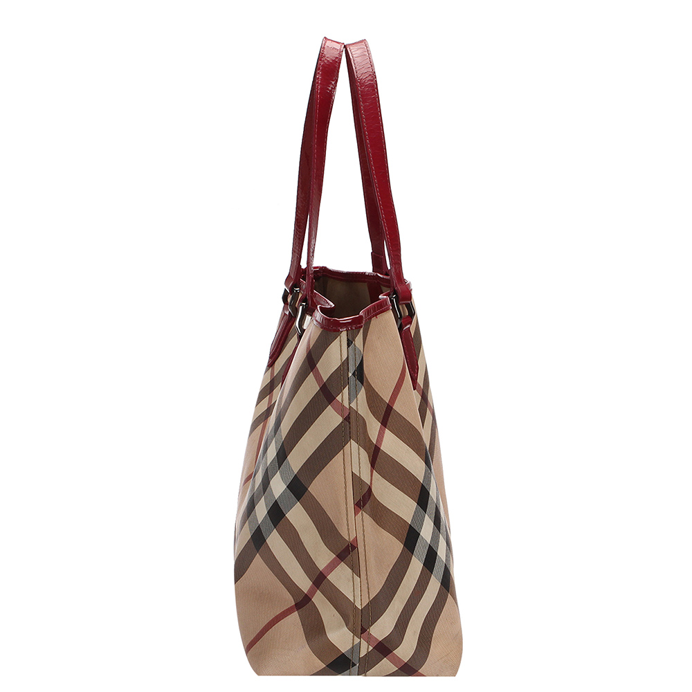 

Burberry Multicolor Nova Check Canvas/Leather Tote Bag, Beige