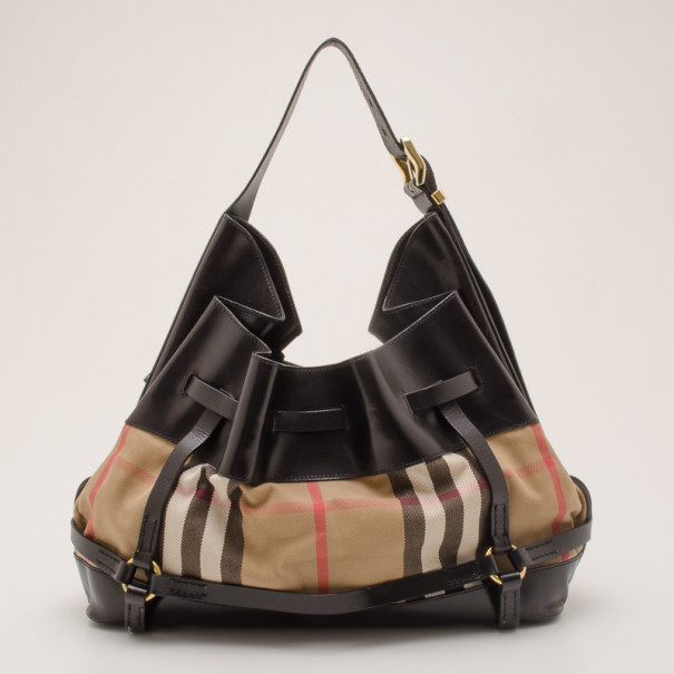 burberry bridle house check hobo bag