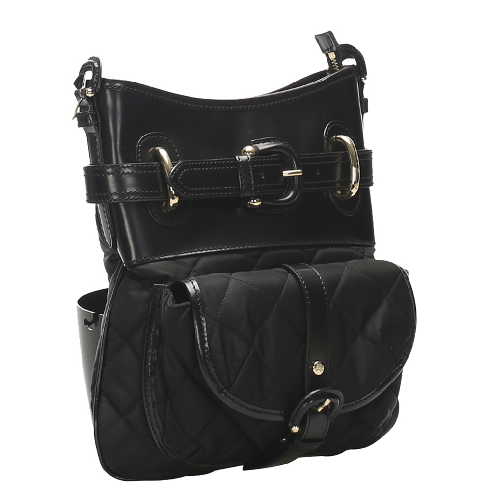 

Burberry Black Quilted Nylon/Leather Crossbody Bag