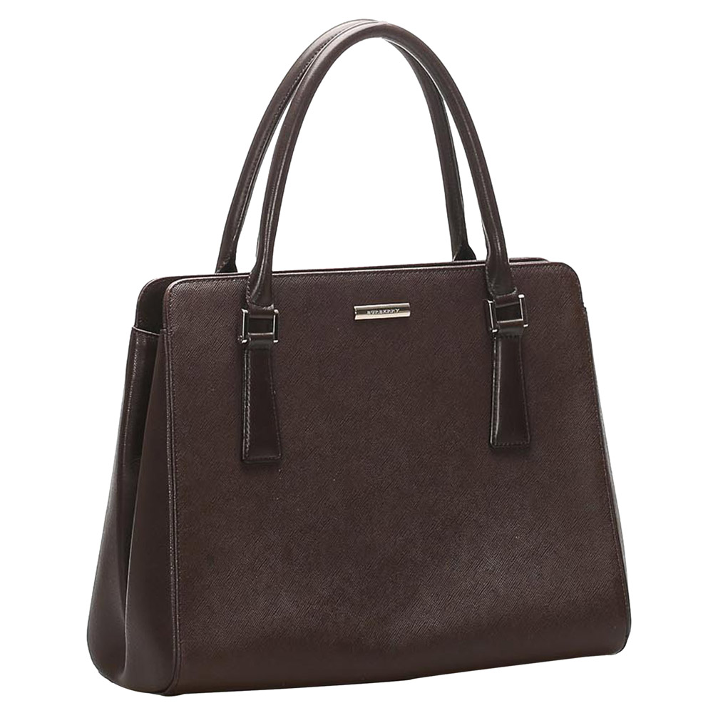 

Burberry Brown Leather Tote, Black