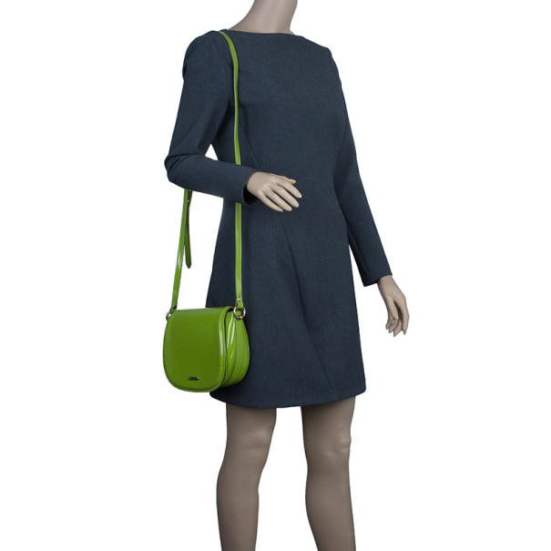 

Burberry Green Patent Leather Shoulder Bag