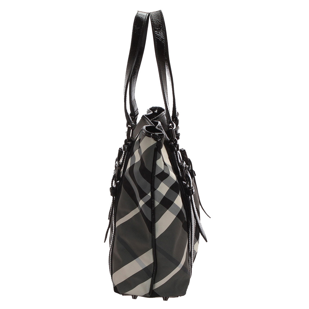 

Burberry Black Supernova Check Canvas Tote Bag