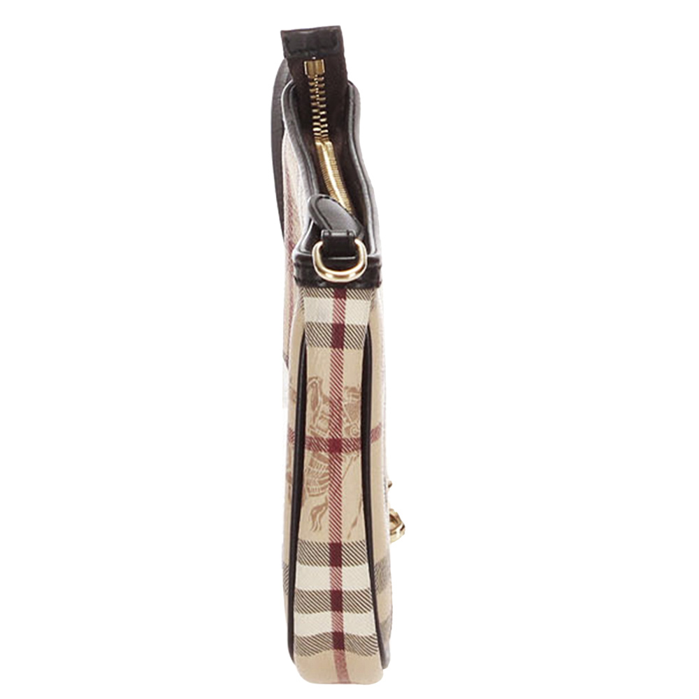 

Burberry Beige/Brown Haymarket Check Canvas Baguette Bag