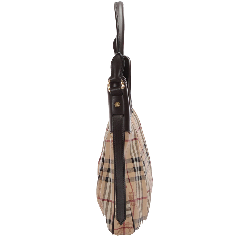 

Burberry Brown/Beige Haymarket Check Coated Canvas Bag