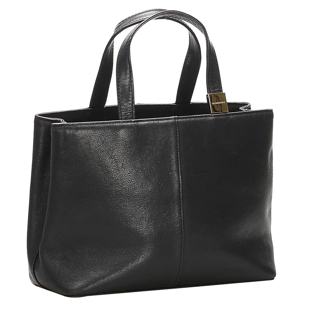 

Burberry Black Leather Satchel Bag