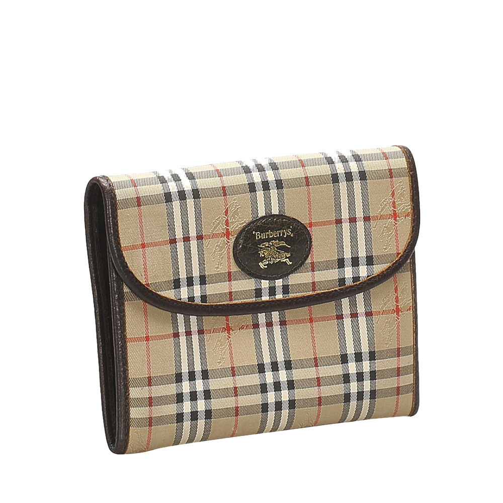 

Burberry Brown/Beige Haymarket Check Canvas Clutch Bag