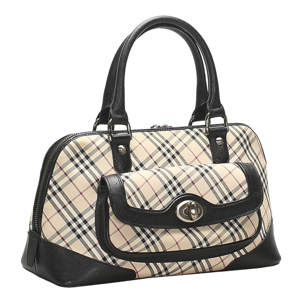 

Burberry Brown/Beige Nova Check Canvas Top Handle Bag