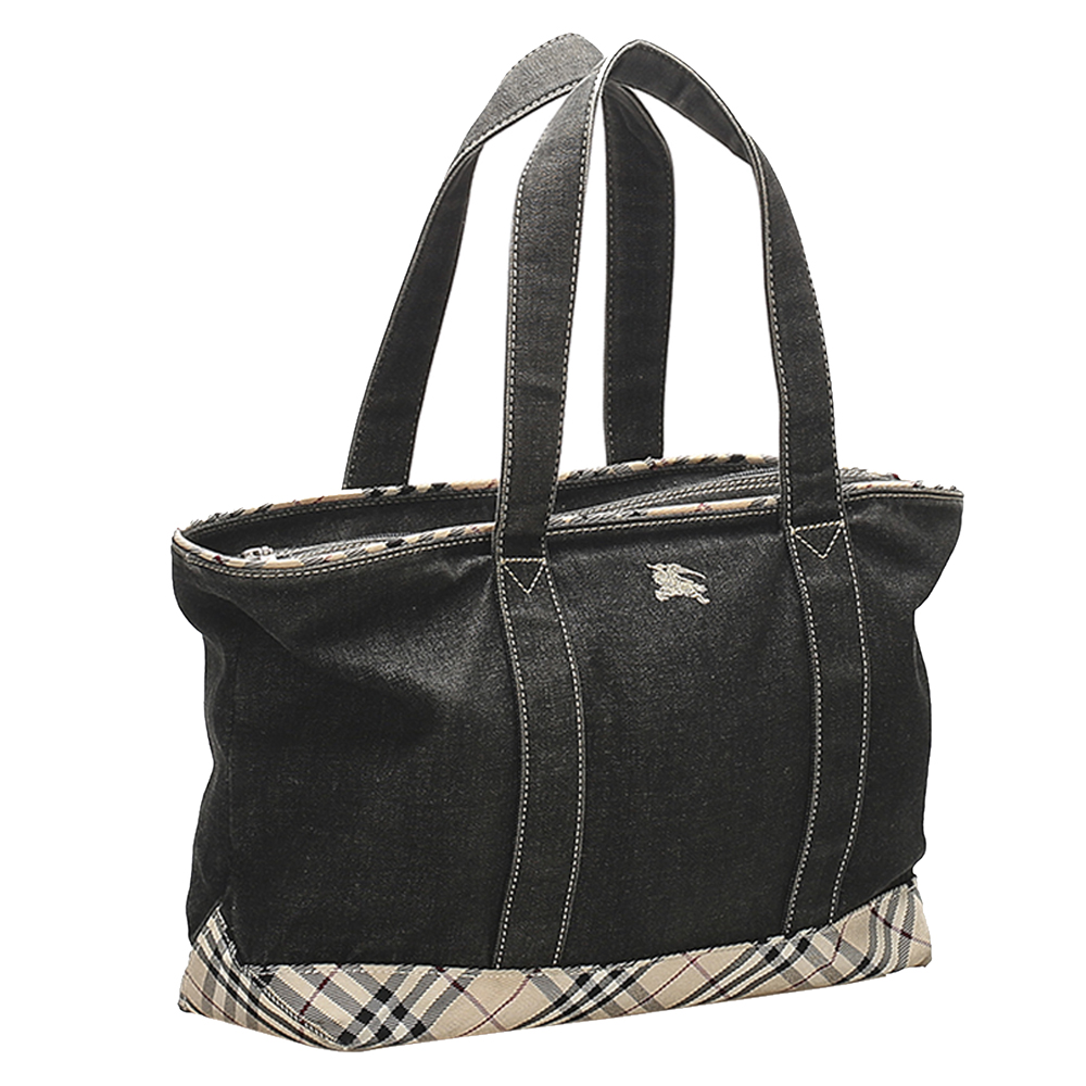 

Burberry Black Denim Top Handle Bag