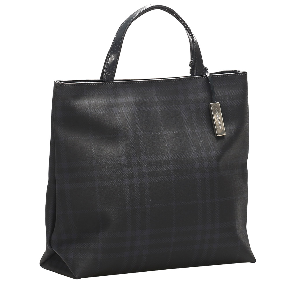 

Burberry Black Smoke Check PVC Top Handle Bag