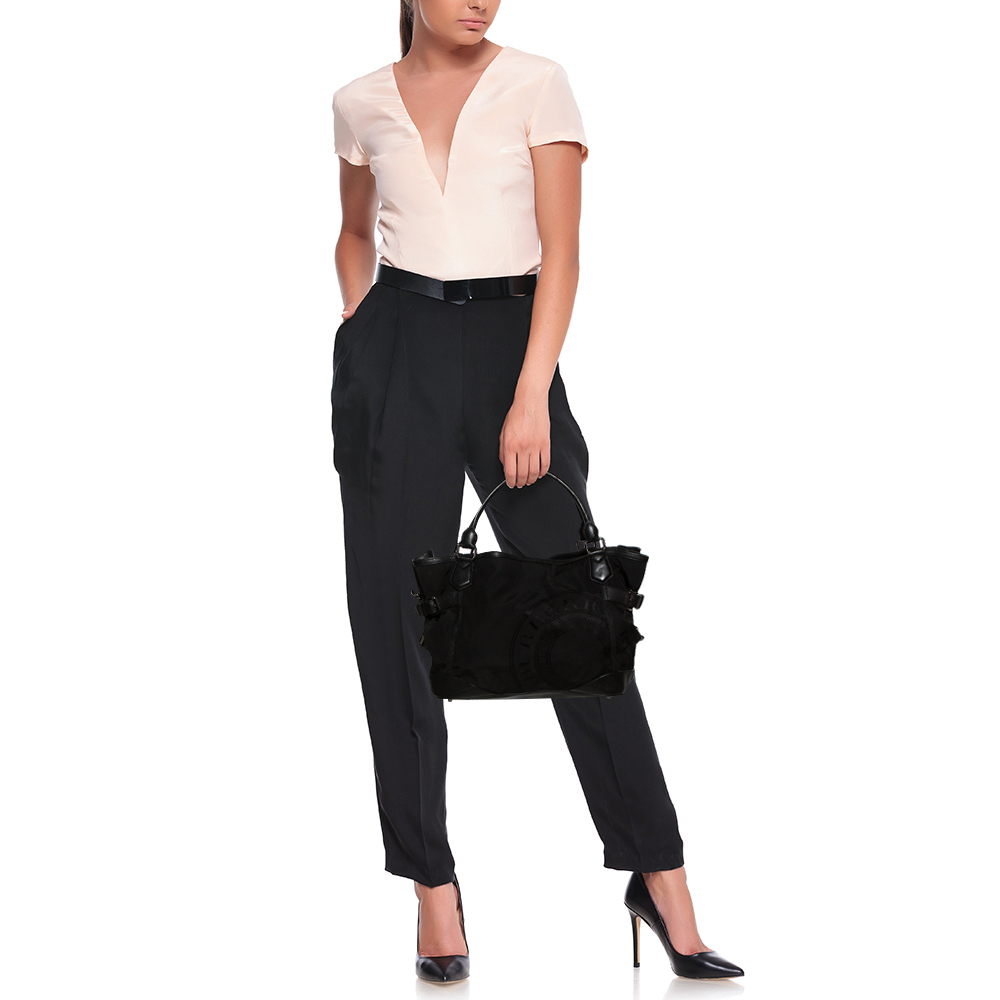 

Burberry Black Nylon and Leather Tote