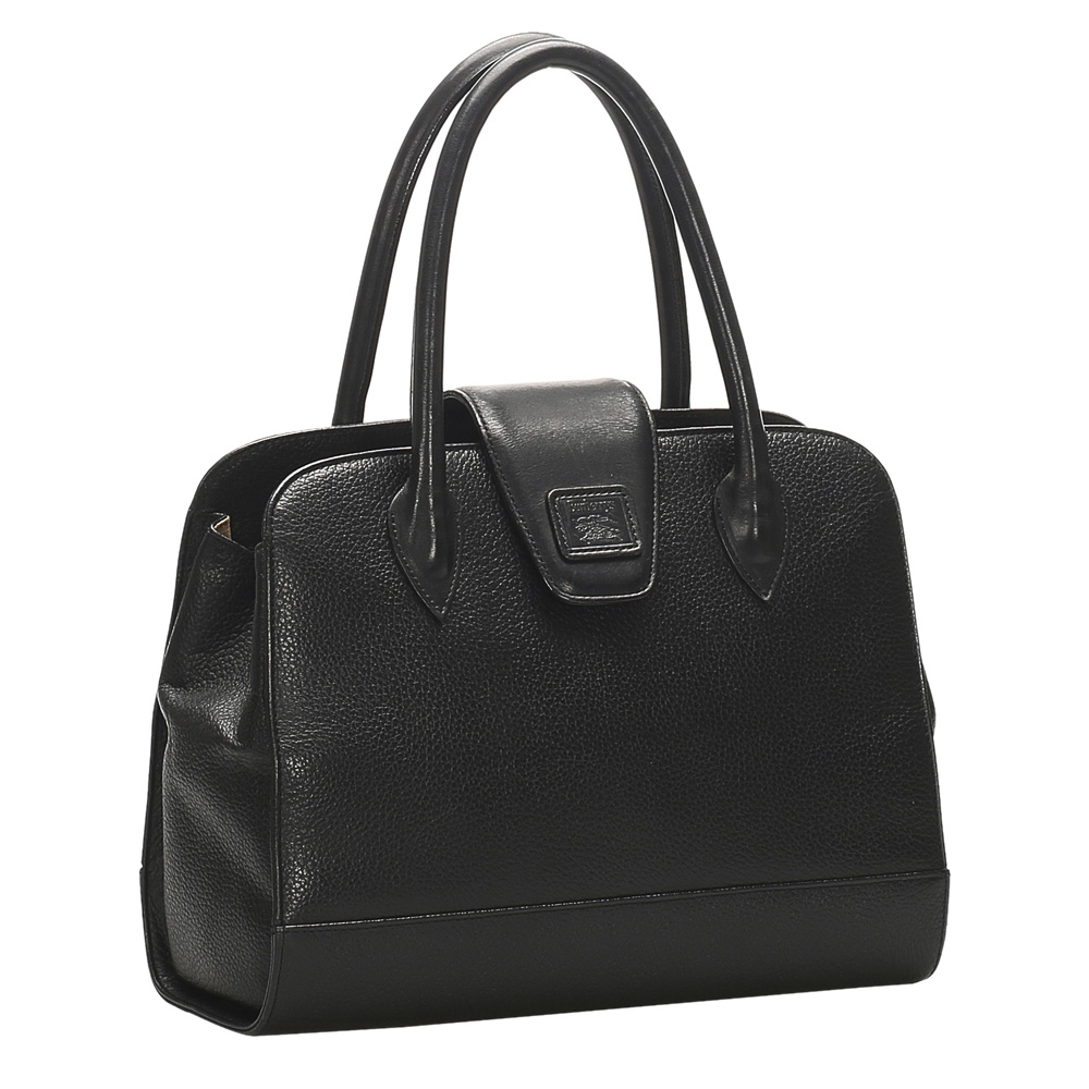 

Burberry Black Leather Satchel Bag