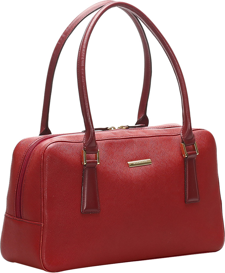 

Burberry Red Leather Satchel Bag