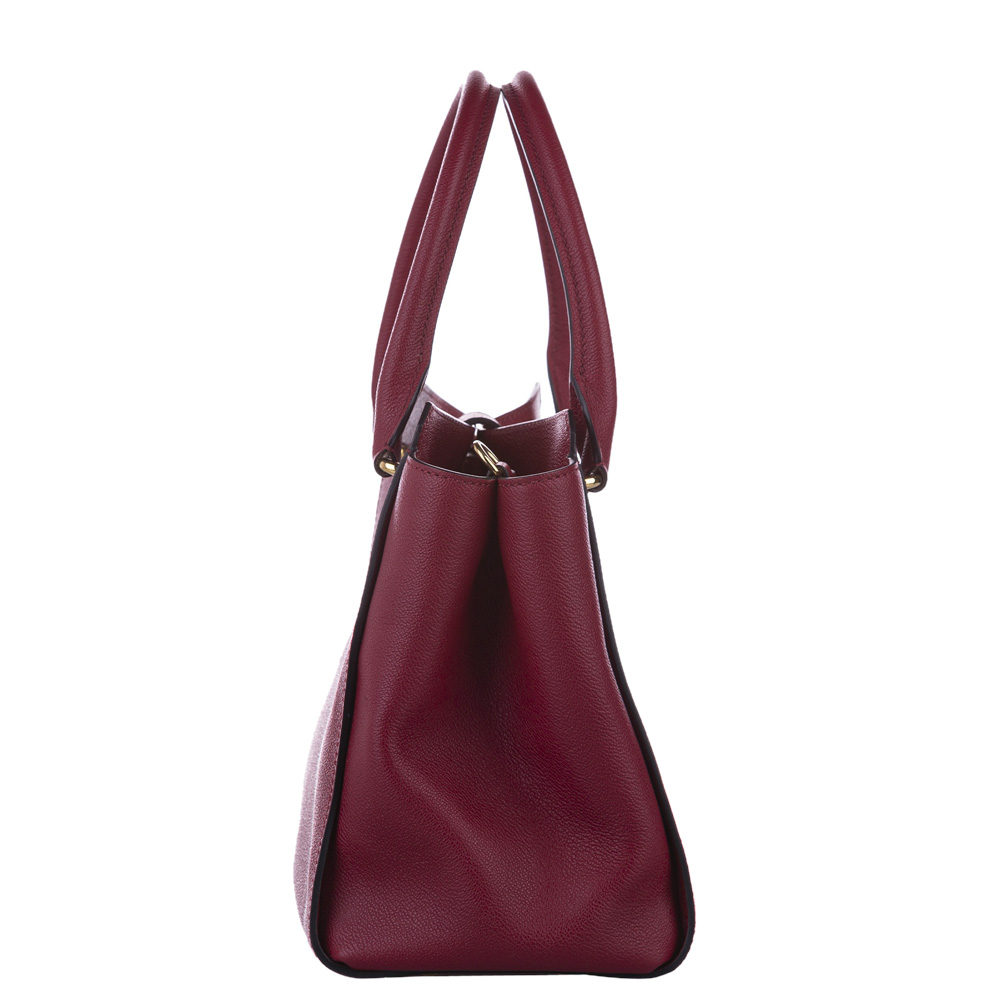 

Burberry Fuchsia Leather Buckle Bag, Red