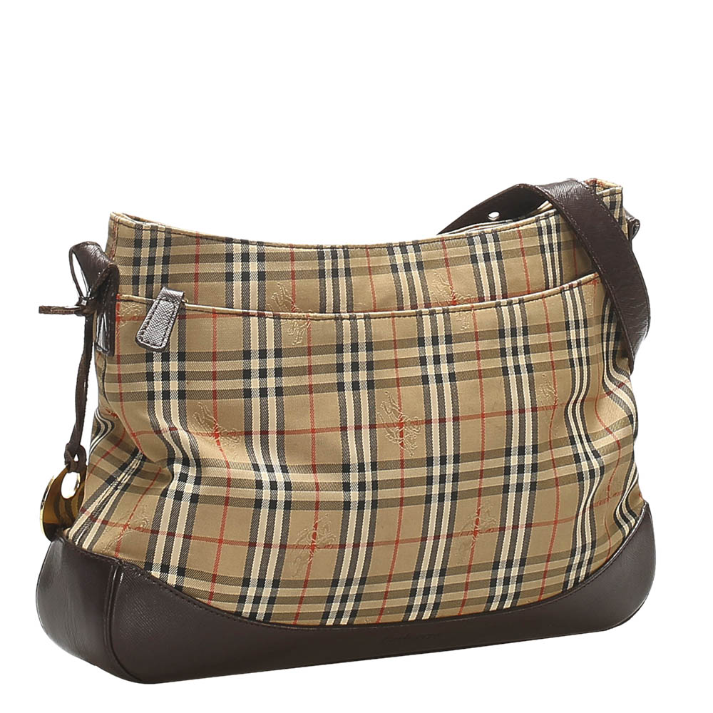 

Burberry Brown/Beige Haymarket Check Canvas Shoulder Bag