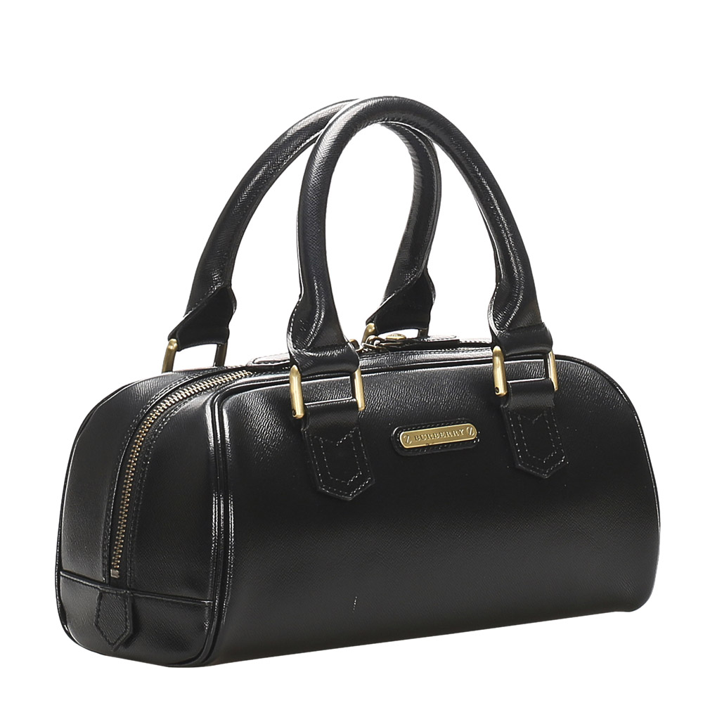 

Burberry Black Leather Satchel Bag