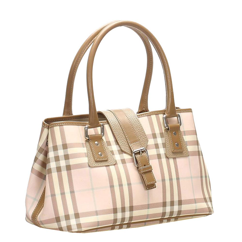 

Burberry Pink/Light Pink House Check Canvas Shoulder Bag, Multicolor