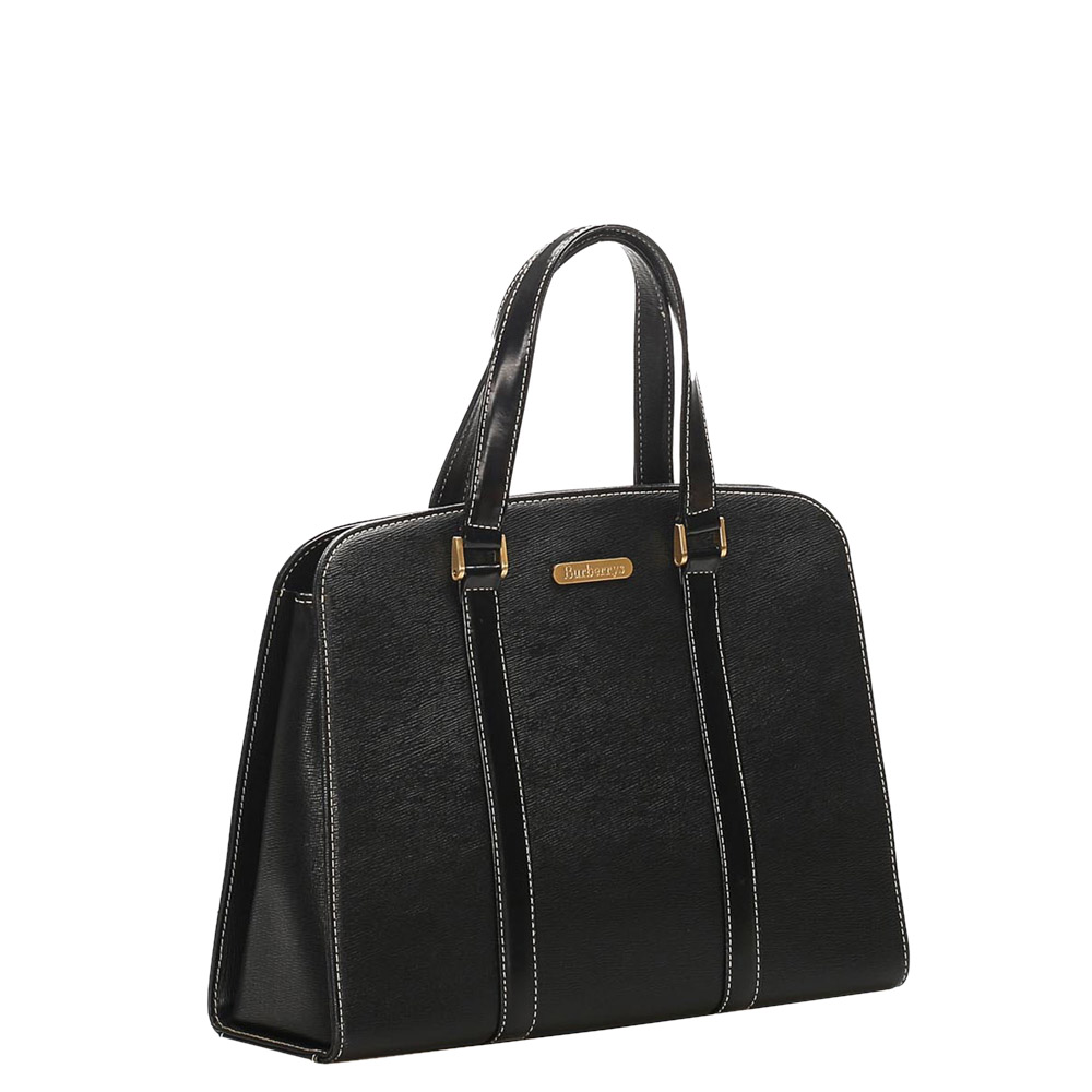 

Burberry Black Leather Satchel Bag