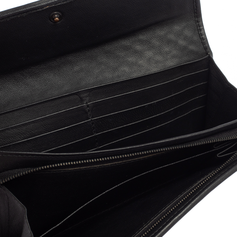 

Bottega Veneta Beige/Black Houndstooth Intrecciato Leather Continental Flap Wallet