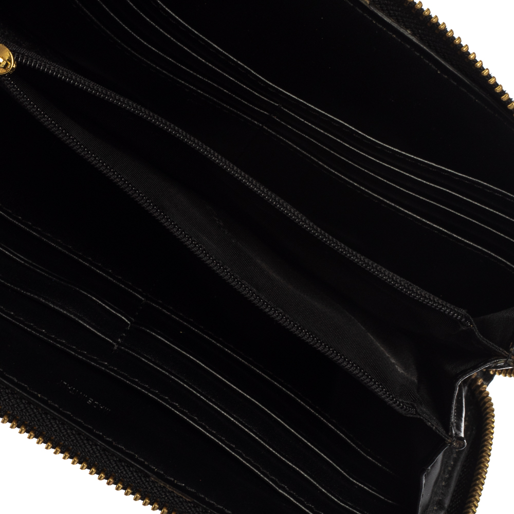 

Burberry Black Suede and Leather Zip Around Wallet
