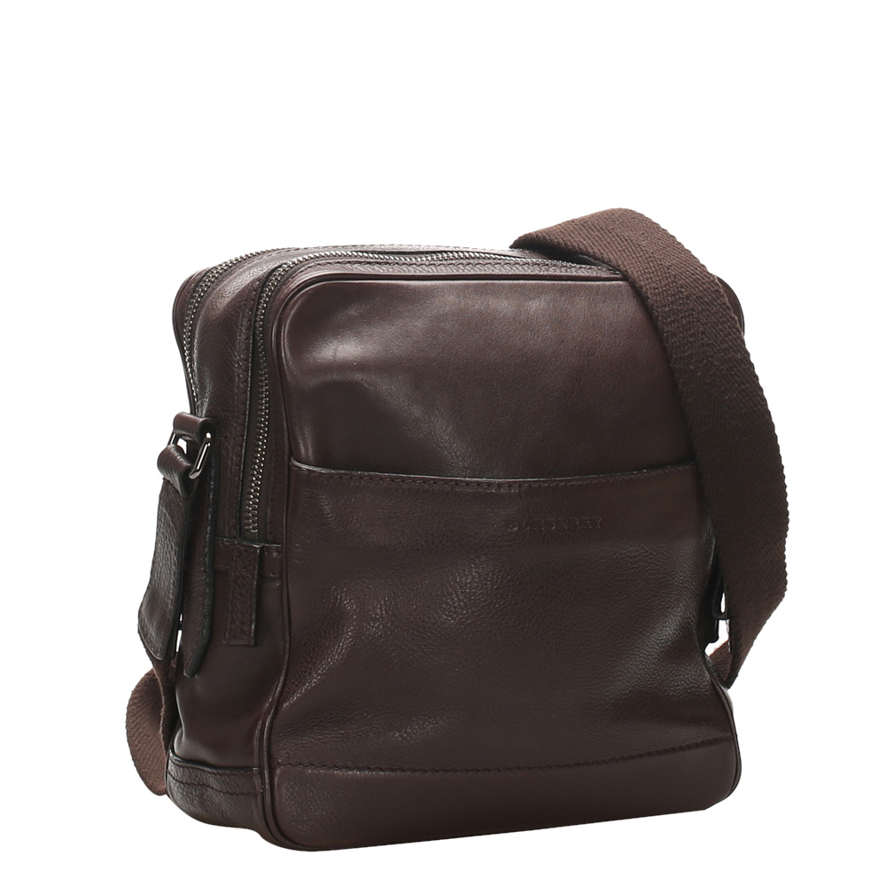 

Burberry Black/Dark Brown Leather Crossbody Bag