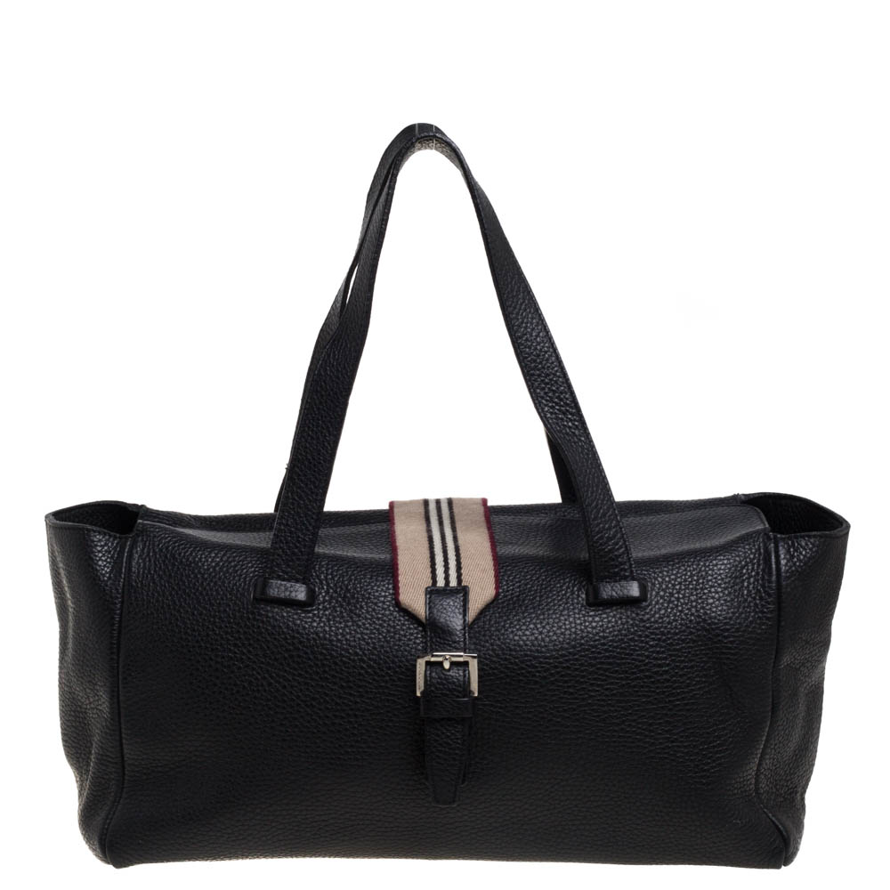 Pre-owned Burberry Black Leather Satchel