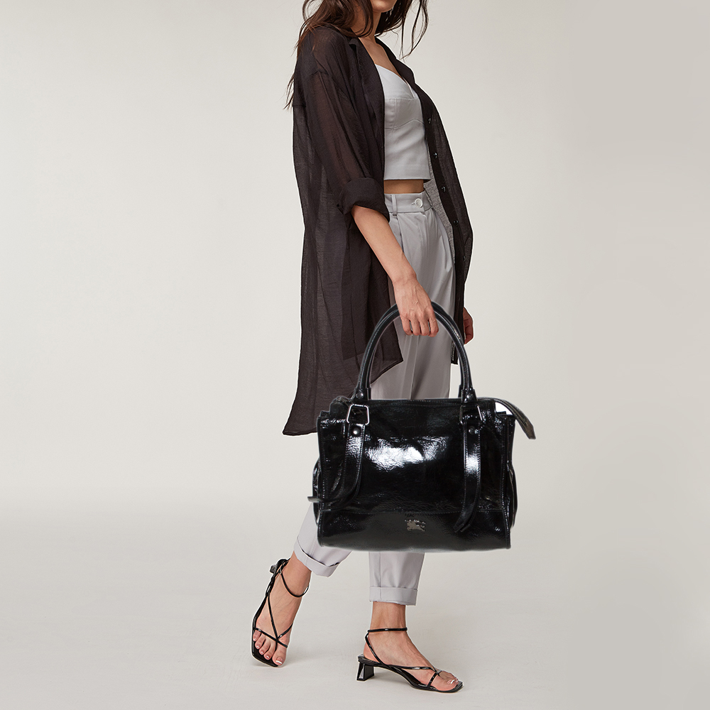 

Burberry Black Patent Leather Tote