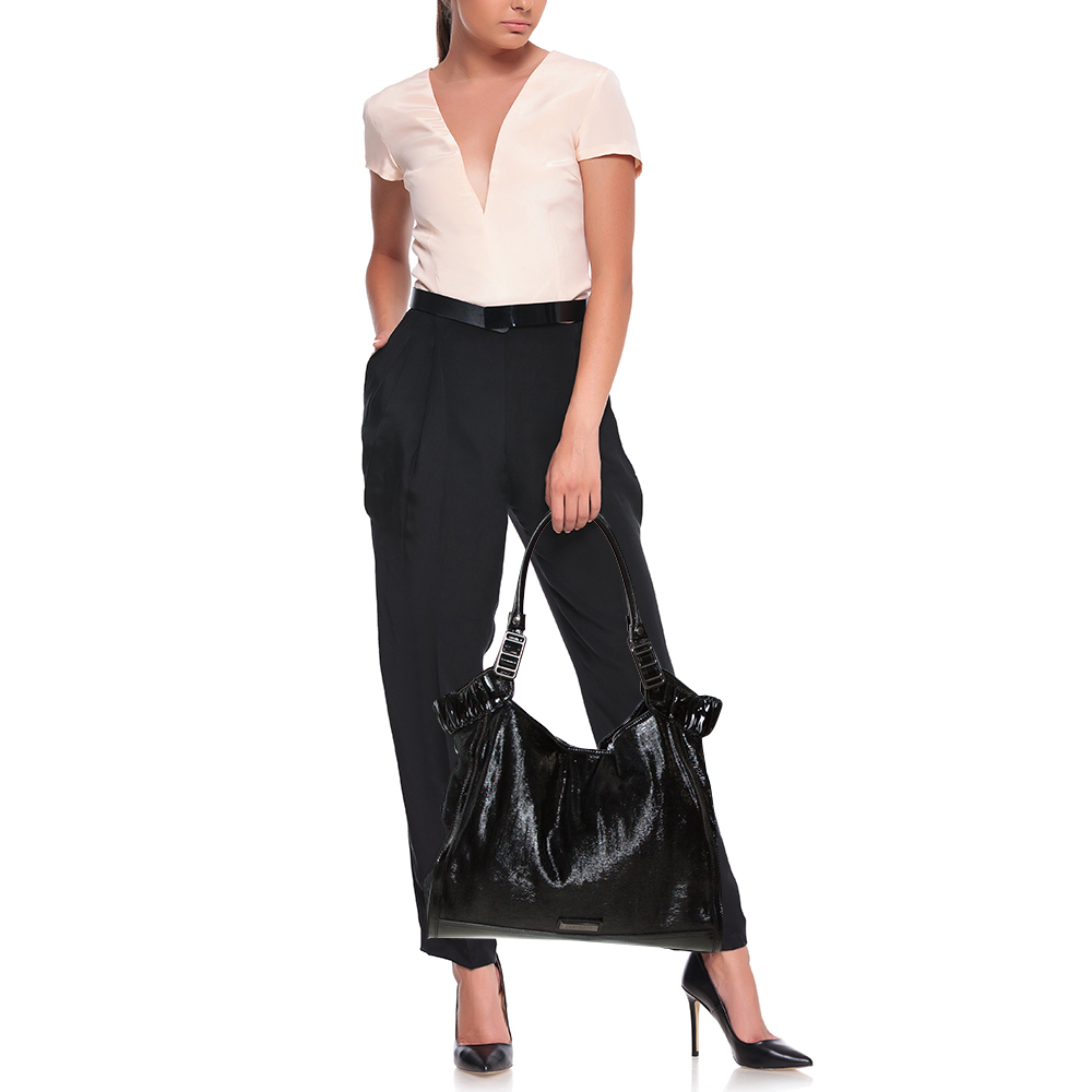 

Burberry Black Patent Leather Tote