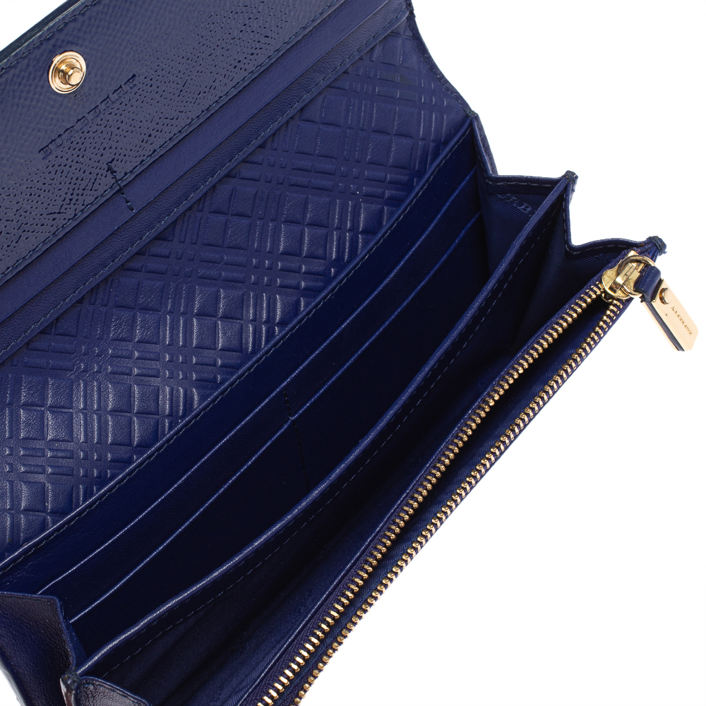 

Burberry Blue Patent Leather Continental Wallet