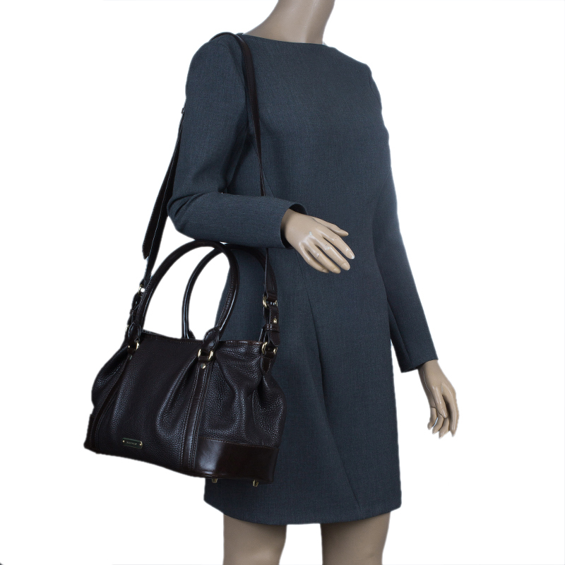 

Burberry Dark Brown Grain Leather Shoulder Bag