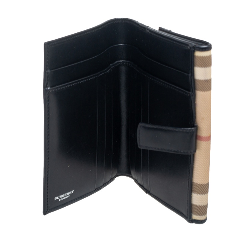 

Burberry Beige/Black House Check PVC and Leather French Wallet