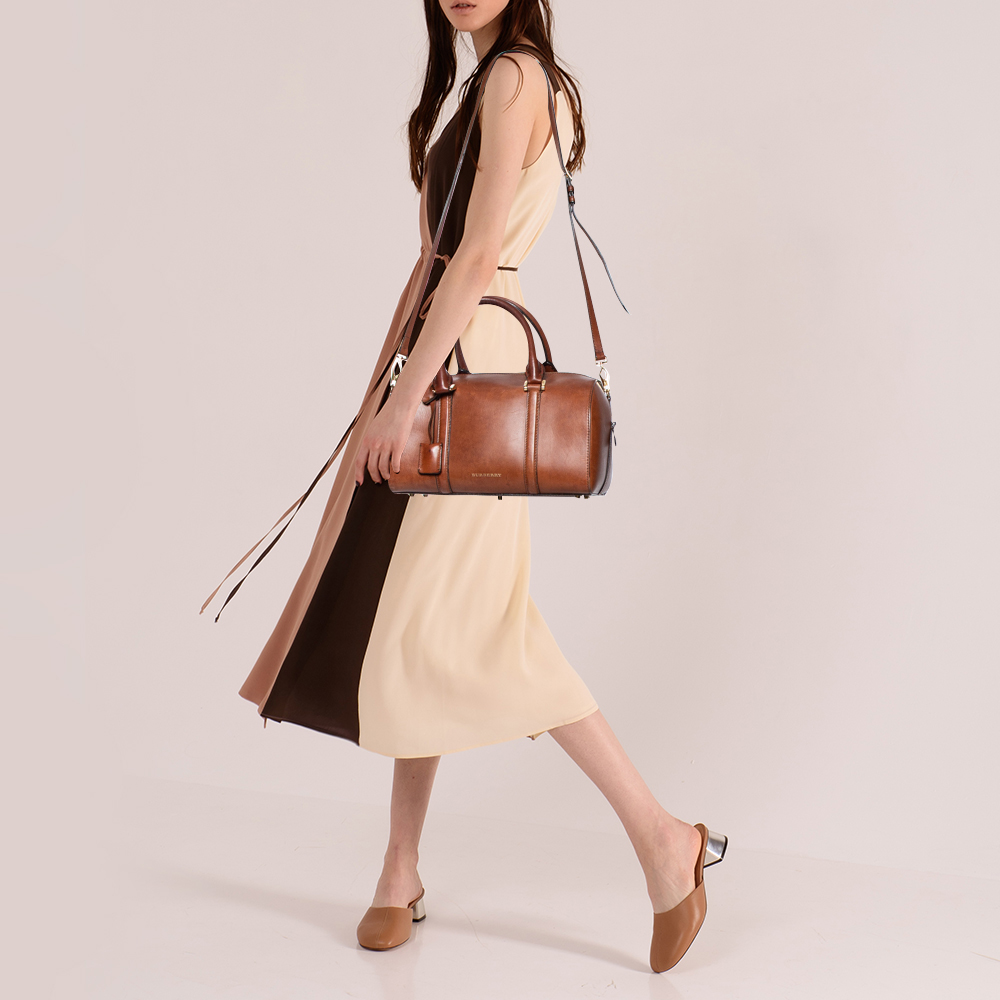 

Burberry Tan Leather Medium Alchester Bowler Bag