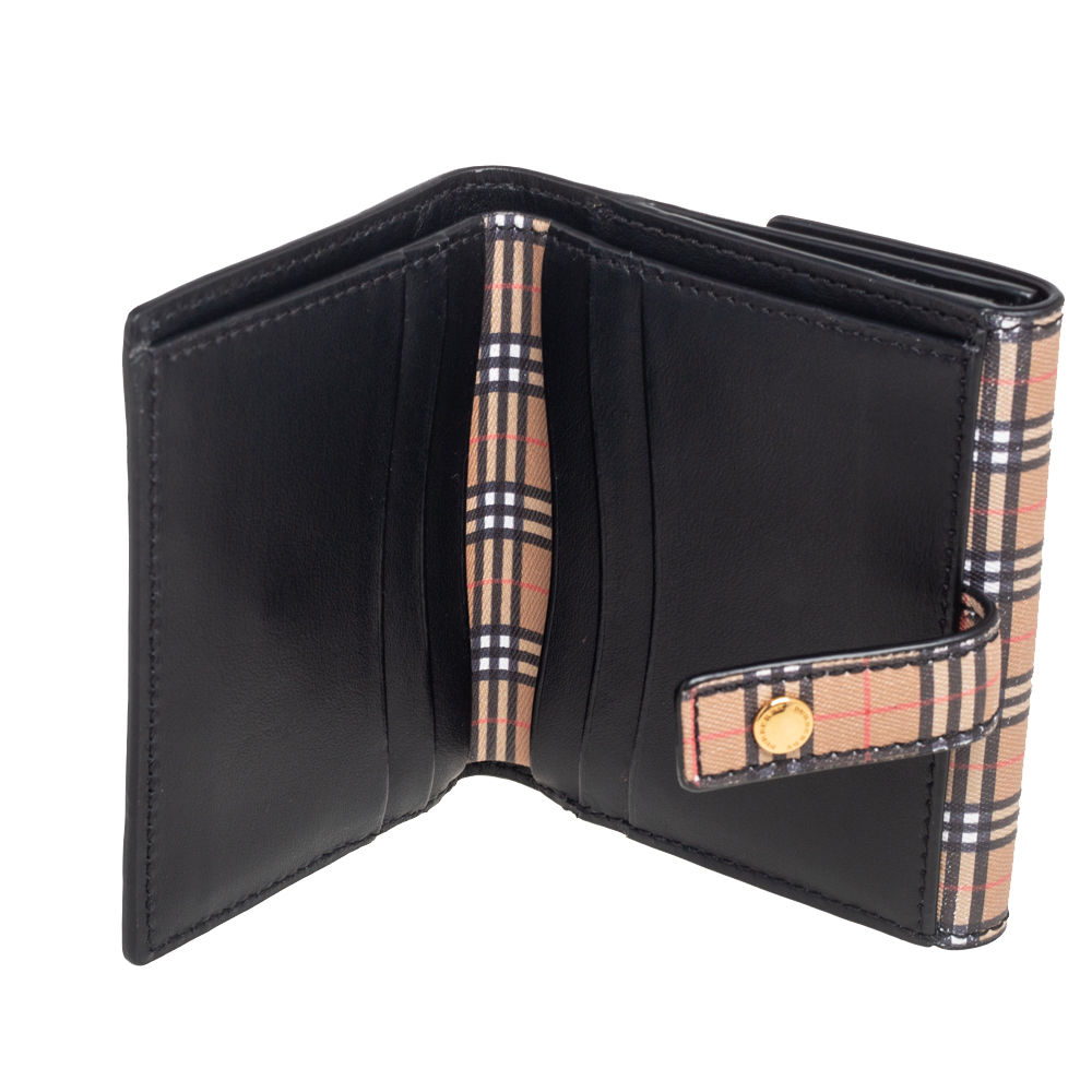 

Burberry Black/Nova Check Coated Canvas and Leather Wallet