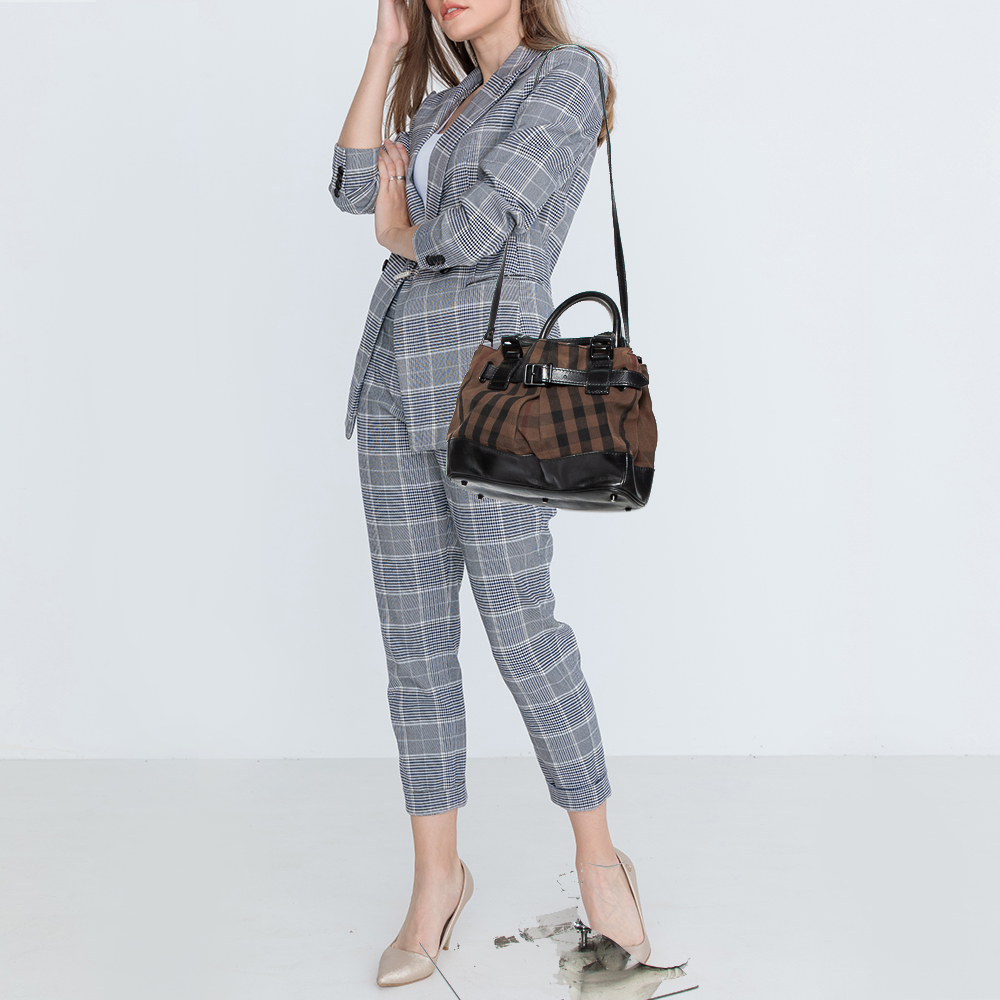

Burberry Black/Brown Nova Check Canvas and Leather Trim Tote