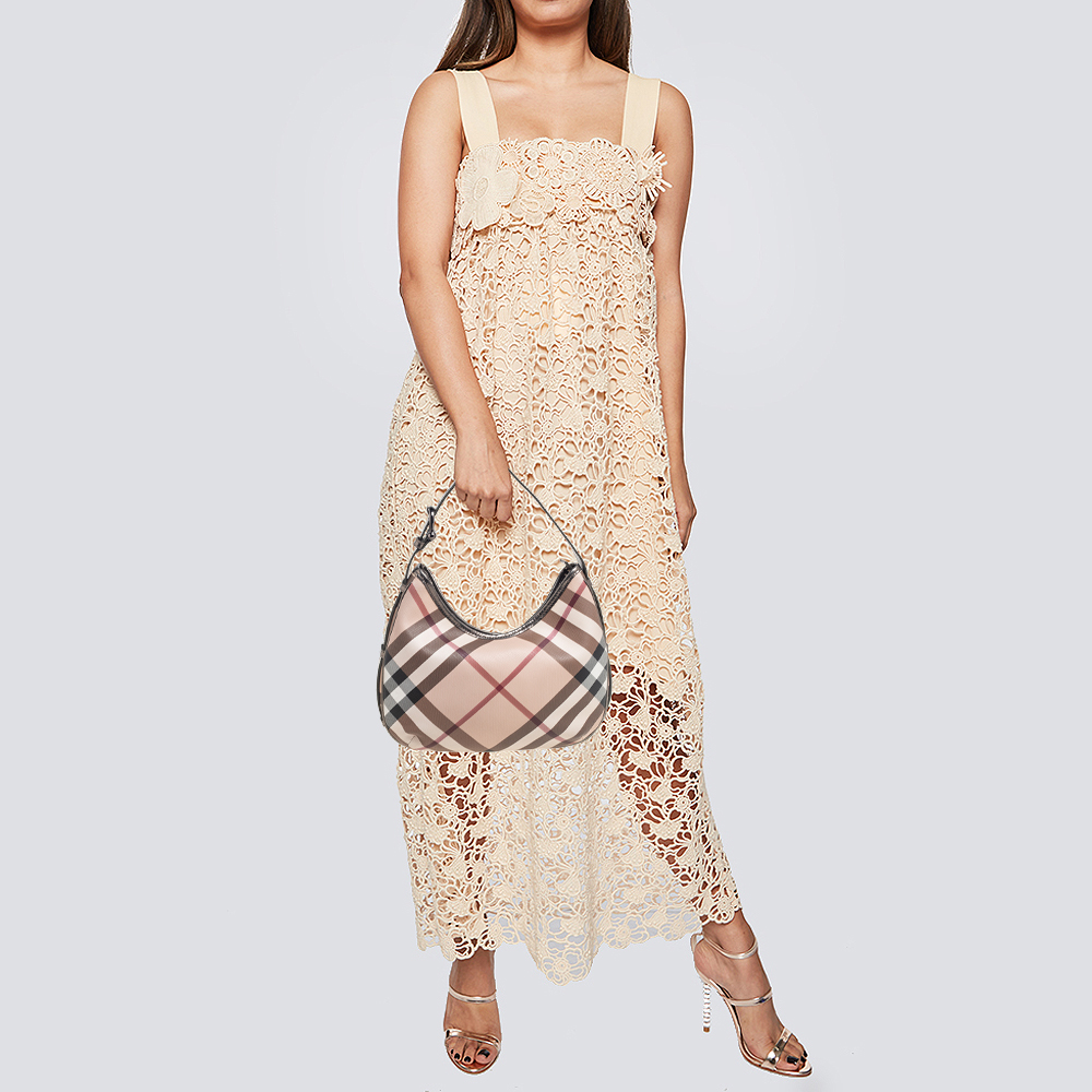 

Burberry Beige Nova Check Coated Canvas And Leather Hobo