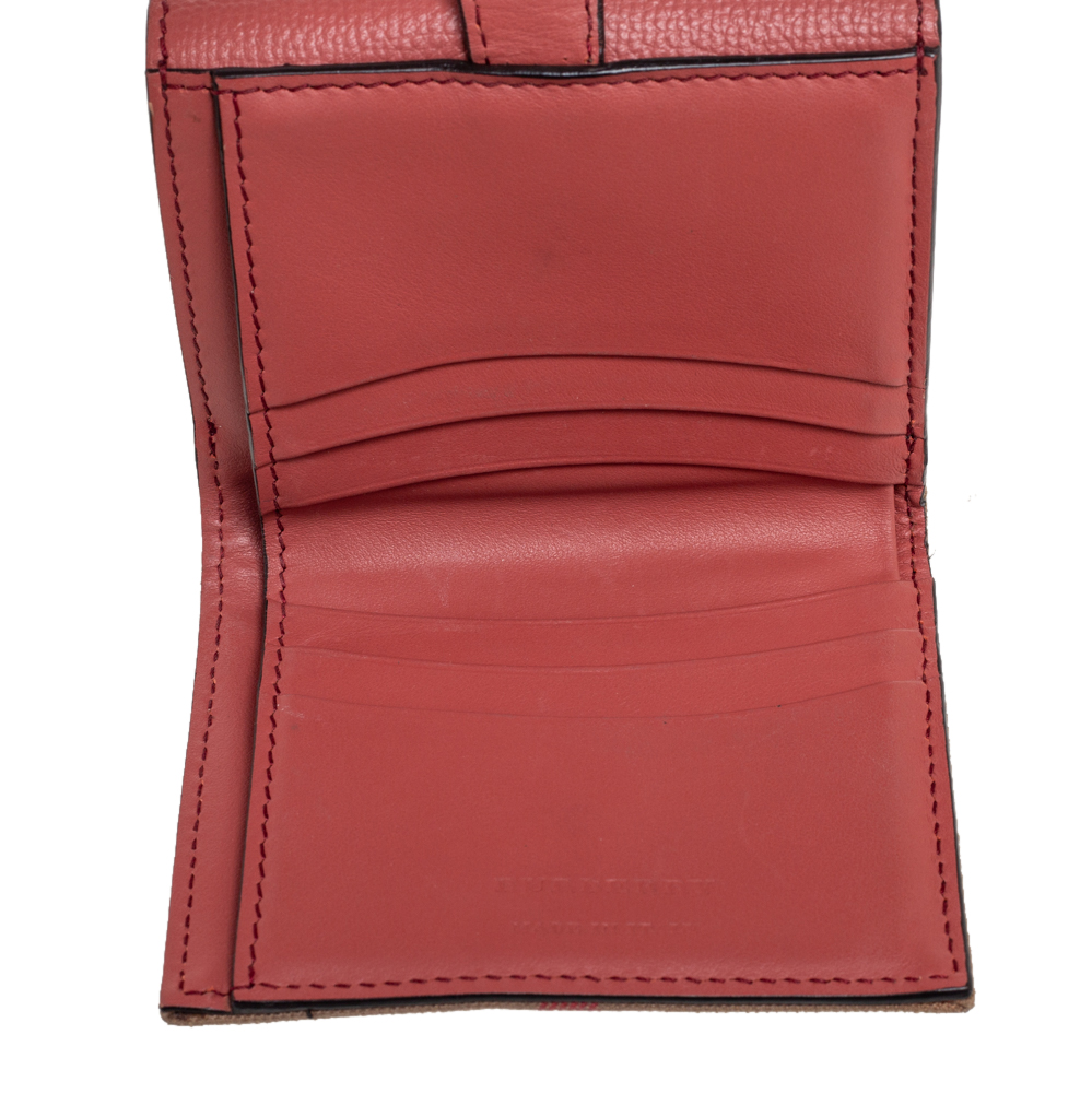 

Burberry Pink/Beige House Check Canvas and Leather Luna French Wallet