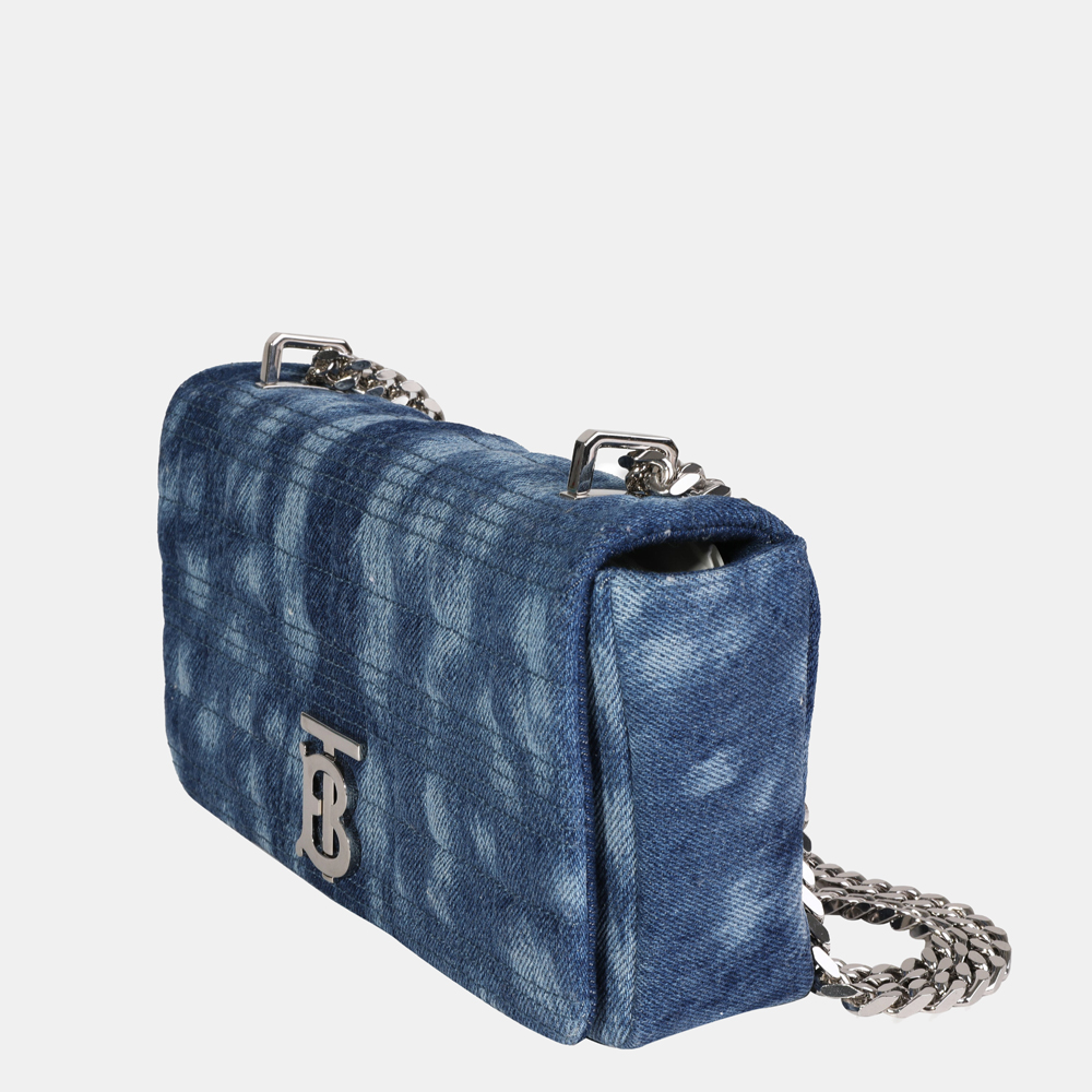 

Burberry Blue Quilted Denim Small Lola Bag