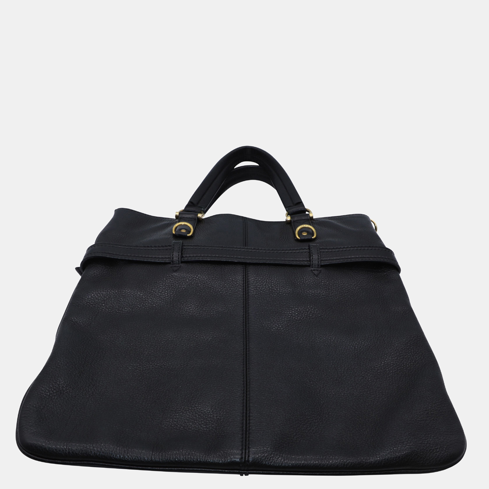 

Burberry Black Pebbled Leather Raymond Tote Bag