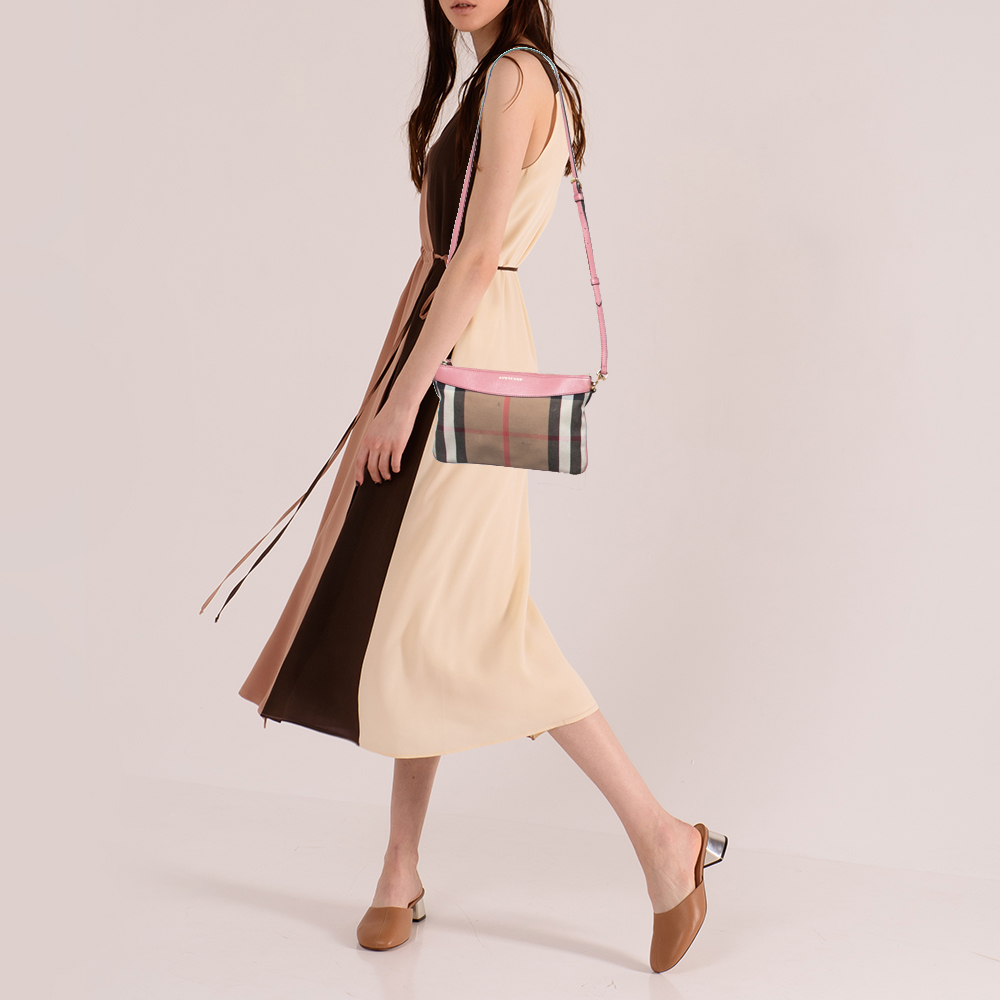 

Burberry Beige/Pink House Check Canvas Crossbody Bag
