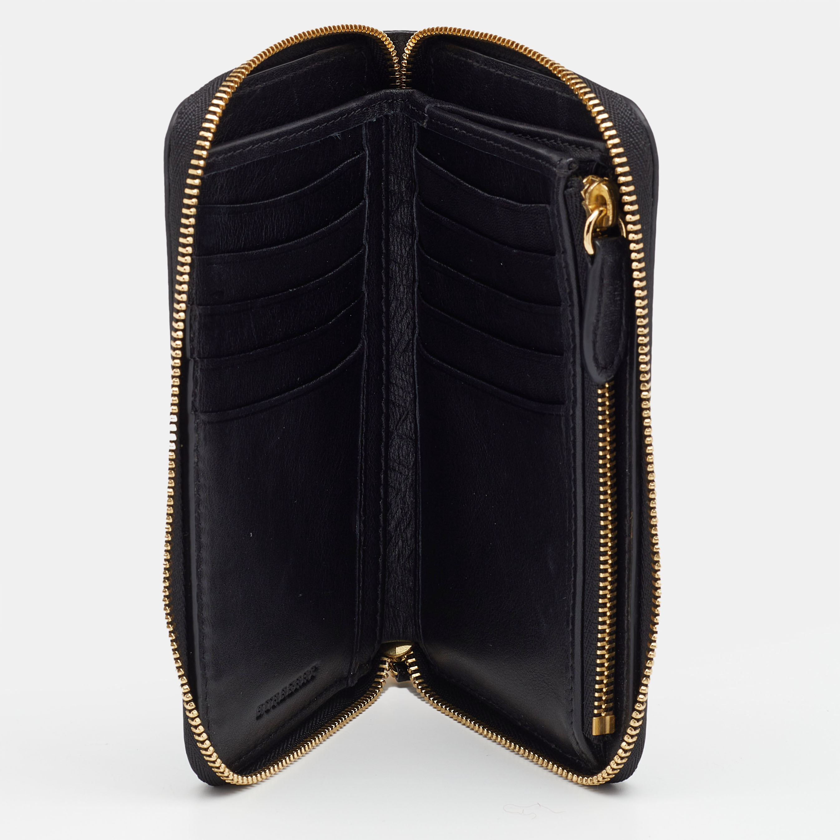

Burberry Black Patent Leather Elmore London Zip Around Wallet