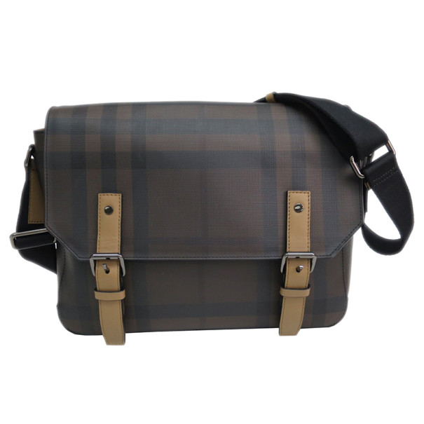 مملوكة مسبقًا Burberry Brown Leather Novacheck Crossbody