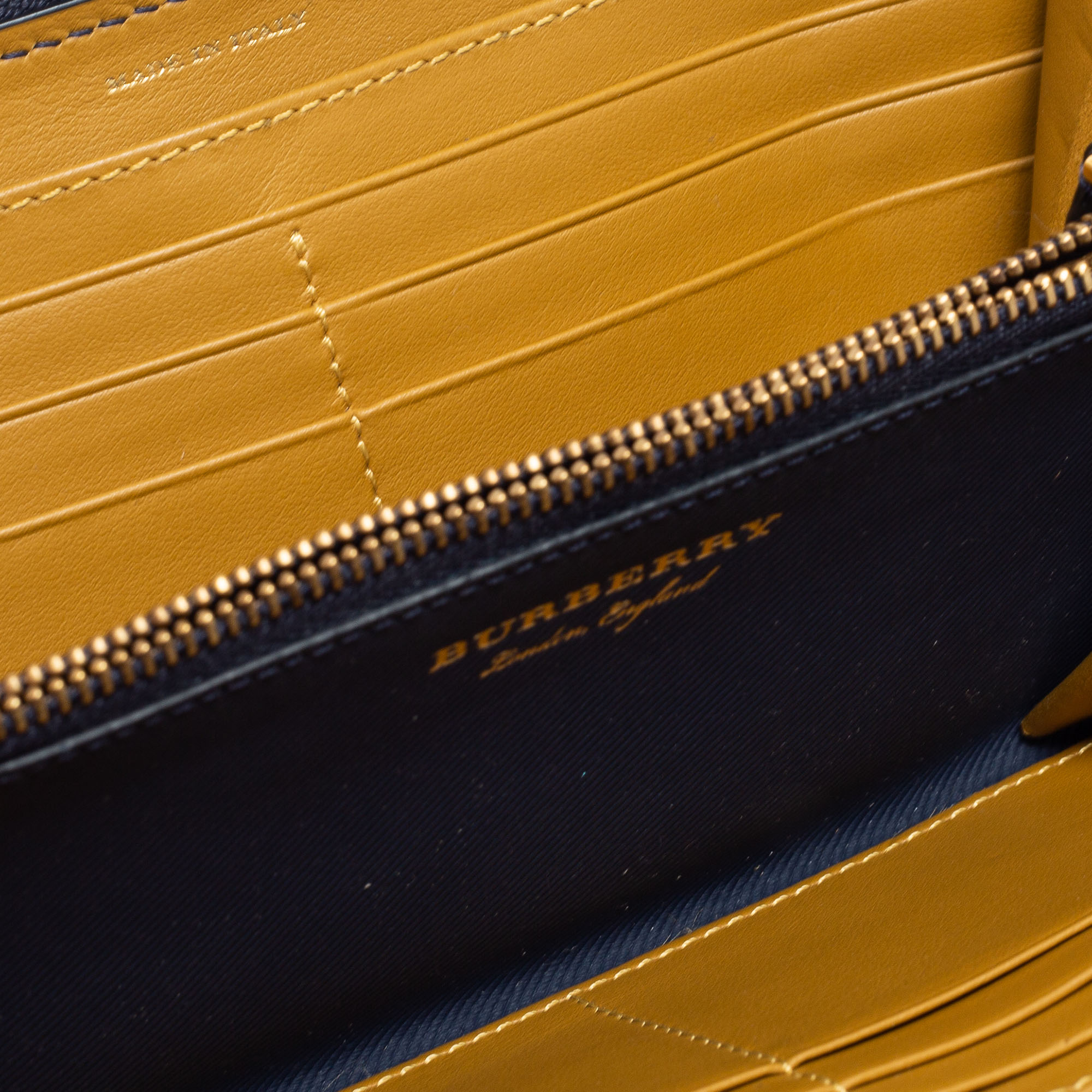 

Burberry Navy Blue Leather Zip Around Wallet