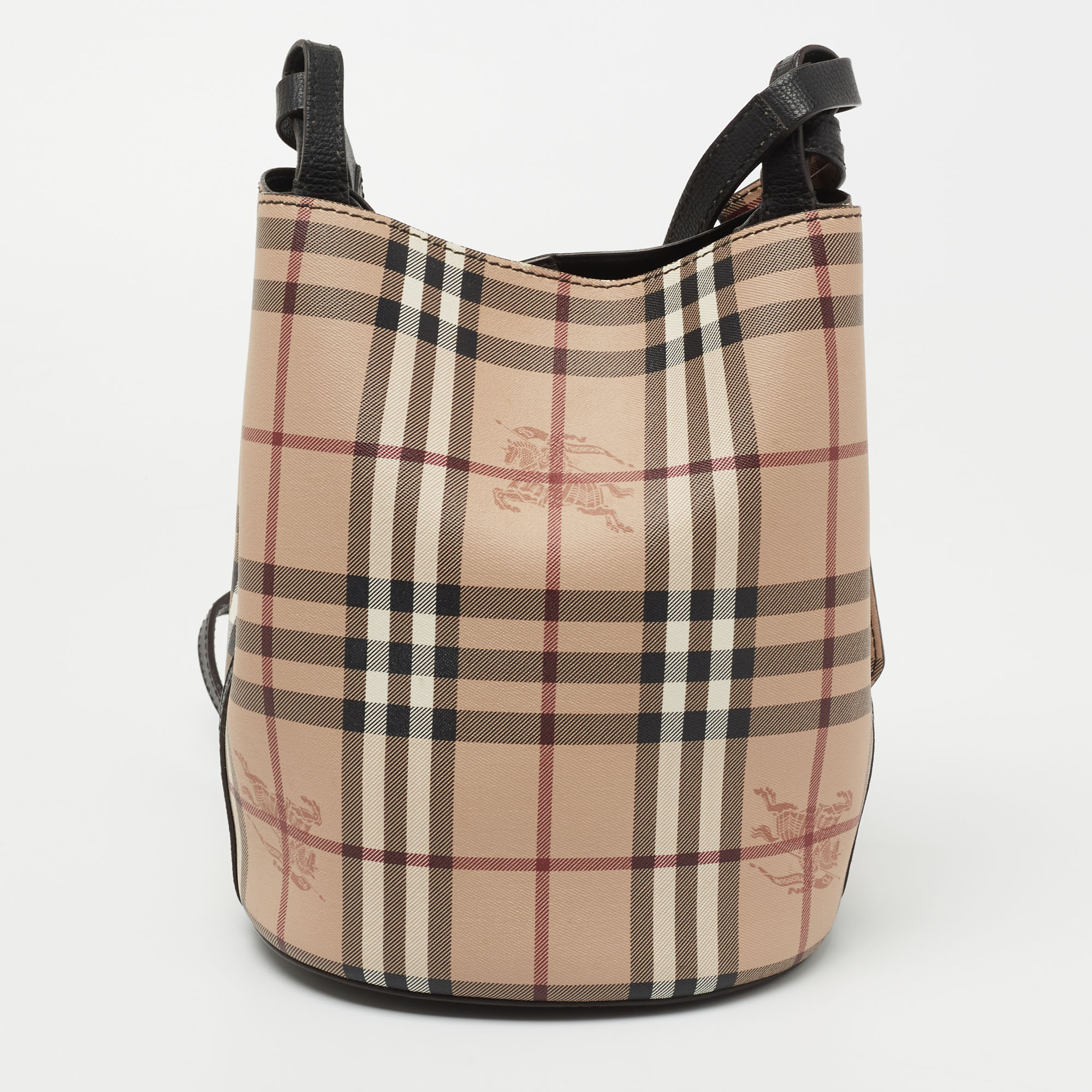 Burberry Beige House Check Canvas Bucket Tote Small QKB1N78RKH000