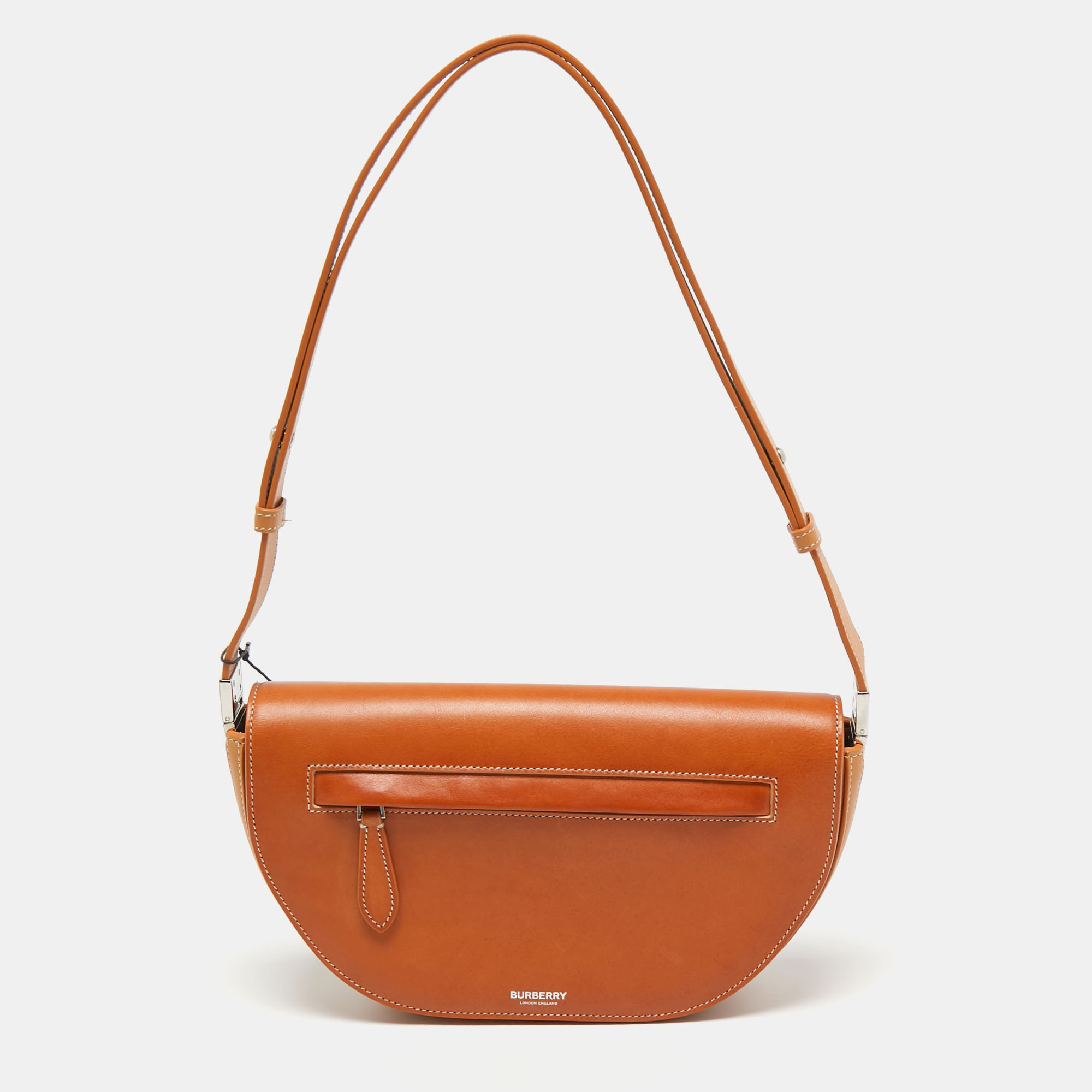 Pre-owned Burberry Tan Leather Small Olympia Shoulder Bag